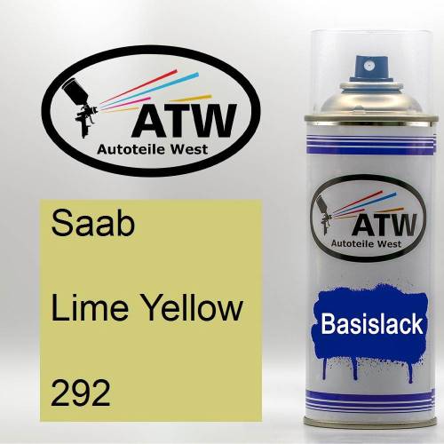 Saab, Lime Yellow, 292: 400ml Sprühdose, von ATW Autoteile West.
